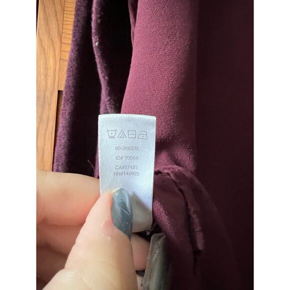 Lou & Grey Women's Crewneck Mixed Media Blouse Dolman Long Sleeve Maroon Size M - Picture 7 of 8